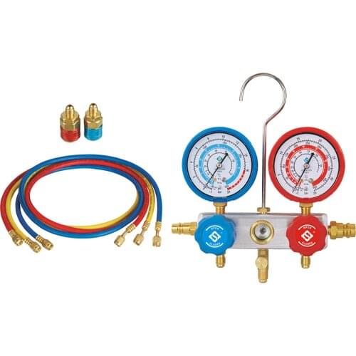 Auto Refrigerant Manifold Gauge Measuring Set Air Conditioning 1/4 Adapter