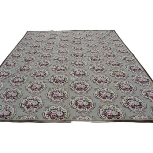 Free shipping 9'x12' handmade needlepoint woolen rugs with flowers design good quality by DHL 5DAYS TO YOUR HAND