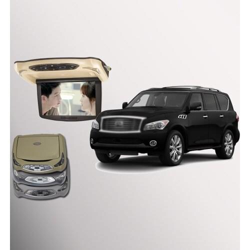 BigBigRoad For Infinit QX56 Car Roof Mounted In Car Digital Screen Support HDMI USB FM TV Game IR Remote Flip Down Monitor DVD