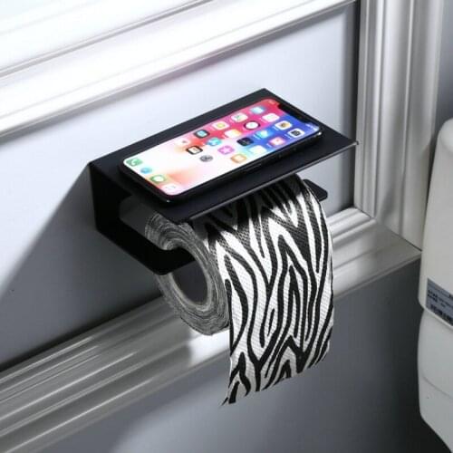 Toilet Paper Holder Sanitary Paper Roll Holder Paper Towel Holder Multi-function Mobile Phone Bathroom Shelves
