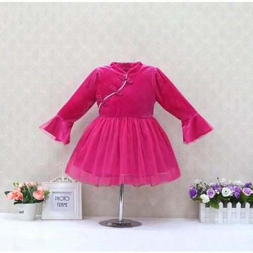 Baby dresses my first christmas party suits fashion girls velour buttons dress autumn newborn clothes 2019 Little Q New Style
