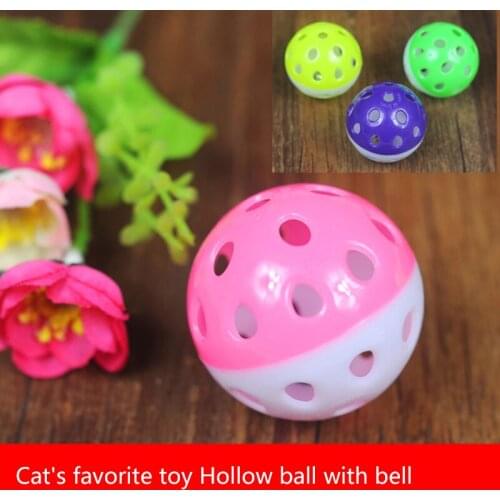 Hot Selling Tinkle Bell Ball Pet Toy Plastic Dog Cat Playing Ball Cheap Cats Toys Pet Products Random Color Diameter 5cm PD067