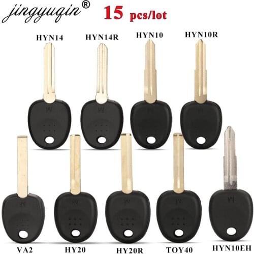 Jingyuqin 15pcs Car Transponder Key Shell For Hyundai Accent Sonata NF Elantra Accent Coupe Getz H-1 Lavita TiburonTucson Verna