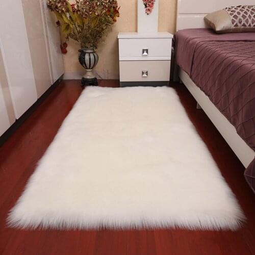 Thick Faux Fur Carpet for Living Room Plush Rug Child Bedroom Fluffy Floor Carpets Bedside Home Decor Area Rugs Soft Velvet Mat
