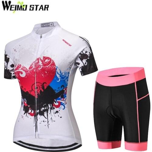 WEIMOSTAR Summer Women Roupa Ciclismo Cycling Jerseys Set Bicycle Cycling Clothing Quick-Dry Bike Sports Wear Short Sleeve Suit