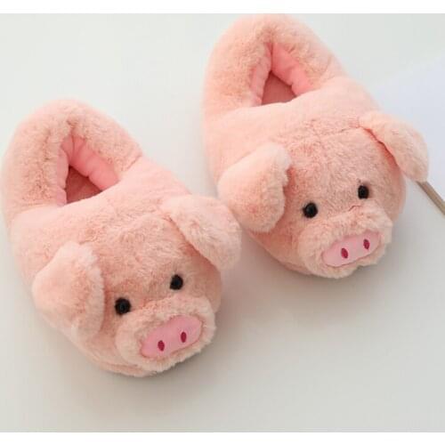 MCCKLE Winter Women Flat Warm Indoor Slippers Ladies Fashion Pink Pig Womens Furry Plush Woman Comfort Casual Female Shoes
