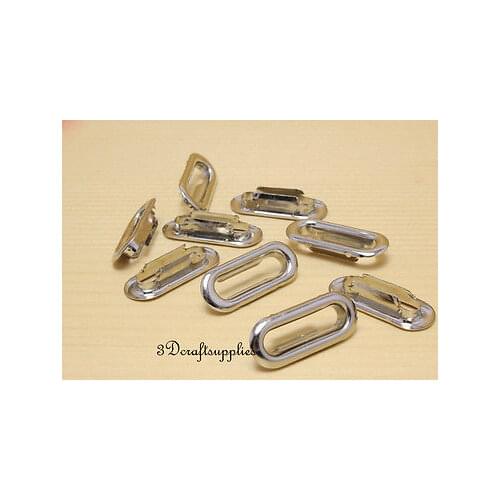 Eyelets metal with washer grommets nickel silver oval 40 sets 32 mm P86