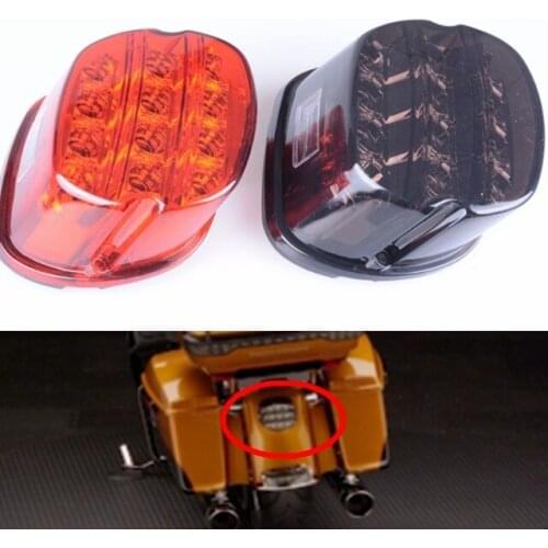 Motorcycle LED Light Smoke Tail Light 12v License Plate Rear Lamp For Harley Dyna Super Wide Glide Low Rider Fat Bob
