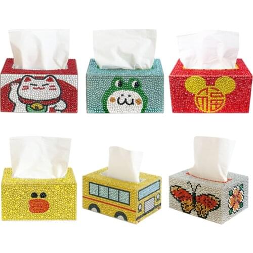 DIY Diamond Painting Tissue Box Crystal Plastic Tissue Holder DIY Kit Home Car Desktop Decoration Craft Gifts