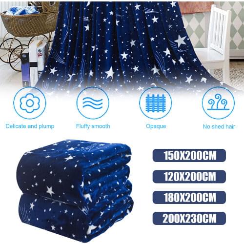 Blue Stars Blanket Quality High-Density Thickened Lightweight Super Soft Cozy Luxury Bed Blanket All Season Warm For Couch Bed