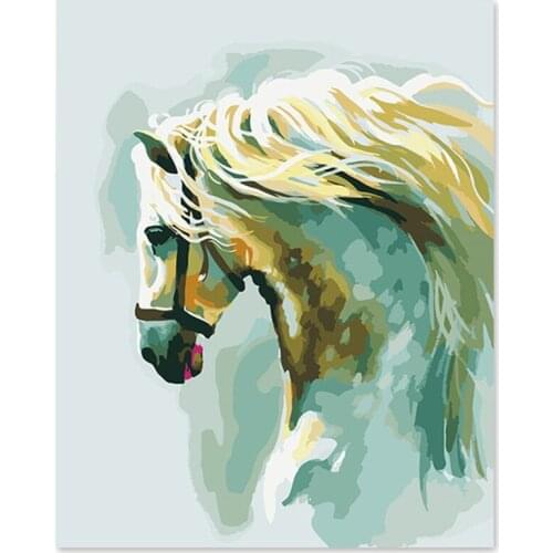 Sailing Boat DIY Painting By Numbers Kits Paint On Canvas Digital oil painting abstract horse wall decor