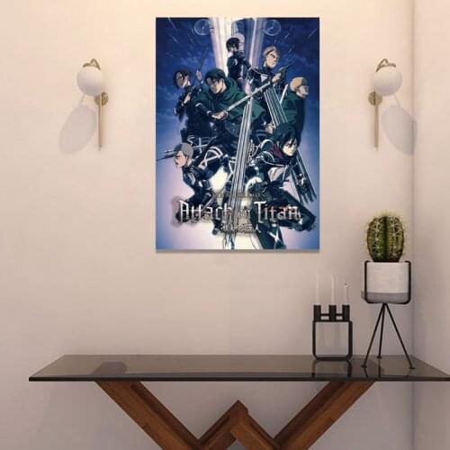 Attack on Titan Posters Japanese Anime Coated Paper Prints Clear Image Livingroom Bedroom Decoration Bar Cafe Decoration 4 Sizes