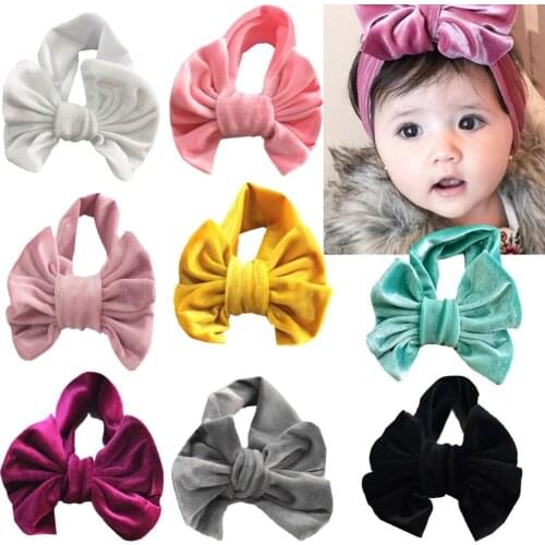 8 PCS Baby Girls Headbands Turban Head Wrap Soft Velvet Knotted Hairbands for Toddlers Kids Children