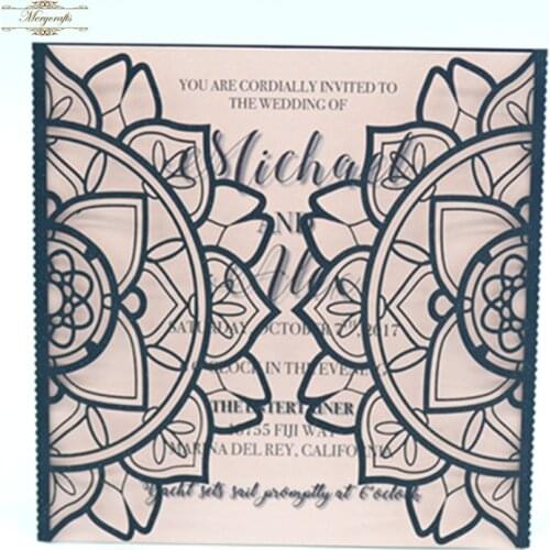 Eid party supplies black gate indian delicate wedding invitation cards