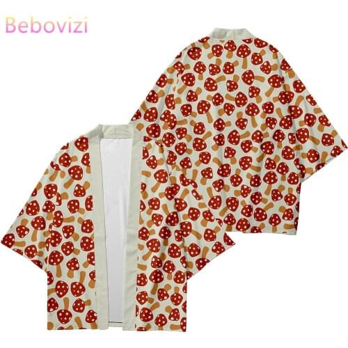 Plus Size Strawberry Print 6XL 5XL 4XL 3XL XXL Loose Japanese Cardigan Women Men Harajuku Kimono Cosplay Blouse Yukata Clothing