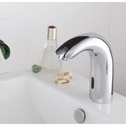 Alloy Automatic Sensor Sink Basin Faucet Hands Free Touchless Auto Single Cold Water Tap