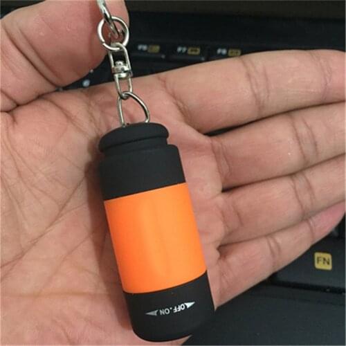 Mini LED Flashlight Key Chain Portable Torch Camping Hiking Lamp Waterproof Built-in Battery USB Rechargeable Flashlights