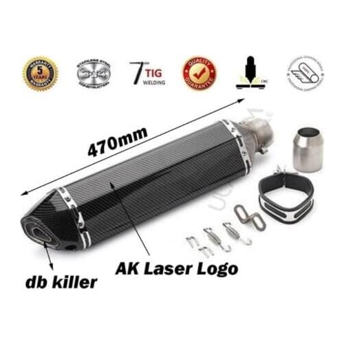 Free Shipping Universal Exhaust Motorcycle Carbon Fiber Exhaust Muffler Escape Pipe Slip On db killer 51mm