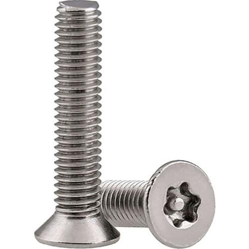 304 Stainless Steel Countersunk Head Torx with Column Anti-theft Screw Flat Head Torx with Column Screw M3 M4 M5 M6