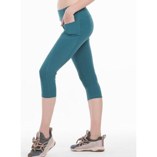 Woman capris 4 way stretch fabric pant with 2 pocket Fitness leggings skinny pencil super quality capris