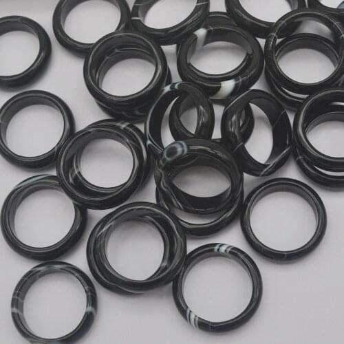 Natural Black Veins Carnelian Stone GEM Finger Ring Size 8 Jewelry For Woman Gift 1 PCS X099