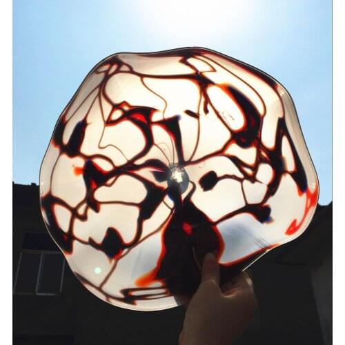 100% Mouth Blown Borosilicate Murano Glass Flower Plates Multicolor Murano Glass Hanging Plates Wall Art