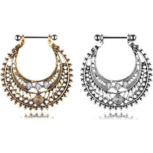 2PCS Vintage Punk Daisy Nipple Piercing Barbell Helix Piercing Sexy Bar Nipple Rings Jewelry Creative Punk Body Jewellery Women