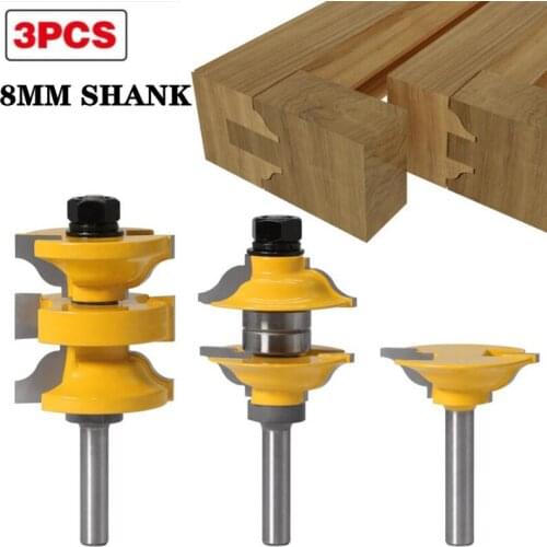 3pcs/set 8mm Shank Entry & Interior Door Ogee Matched R&SWood Router Bit High Quality