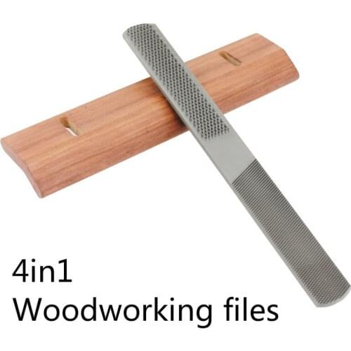 4 in 1 Woodworking Tools 8'' Cusp Files/Bastard File Wood Carpenters File Steel Flat File