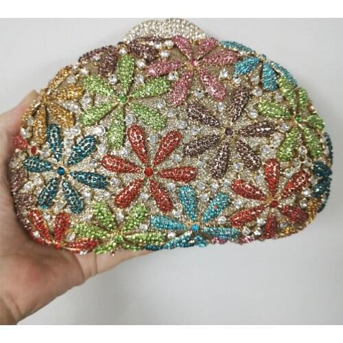 5 Colors Red/Blue/Green Diamond Party Purse Luxury Best Designer Multi-Colored Women Rhinestone Phone Clutches Lady Evening Bag