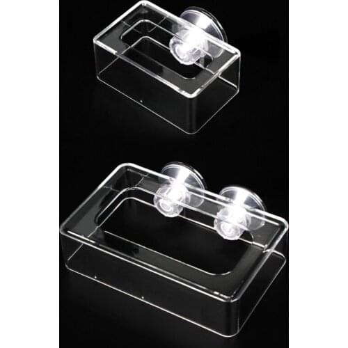 Aquarium Arcylic Square Float Feeder Ring Suction Cup Betta Fish Food Feeding Cup Shrimp Feeder for Plant Tank Fish Tank