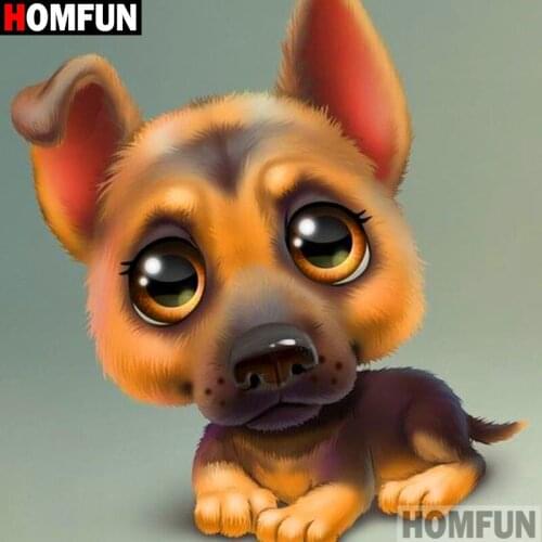 HOMFUN "Cartoon animal dog" Diamond Painting 5D Full Square/Round Drill Home Decor DIY Diamond Embroidery Cross Stitch A19407