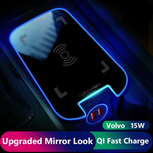 For Volvo Car 15W Wireless Charger XC90 XC60 S90 V90 V60 S60 2018-2020 Special Mobile Phone Charging Board Auto Accessories