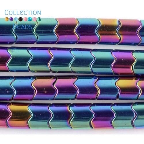 Natural Stone Colorful Hematite Wavy Shape Spacer Loose Beads For DIY Jewelry Making Bracelet Accessories 15
