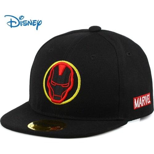 Disney Marvel Superhero Ironman Children Hat Adjustable Embroidery Flat Brim Hip Hop Hat Kids Boys Girls Baseball Cap Casual Hat