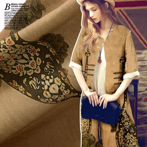 1 Meter 130cm x 67cm Heavy Silk Linen Ancient Style Fabric Blended Long Gown