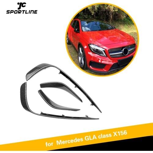 For Mercedes-Benz GLA Class X156 GLA200 GLA250 Sport Utility 2014 - 2017 Front Bumper Fog Lamp Trim Air Vent Carbon Fiber / ABS