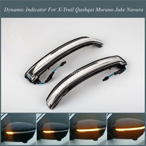 For Nissan X-Trail T32 Rogue Qashqai J11 Murano Z52 Juke Navara Pathfinder LED Dynamic Turn Signal Side Mirror Indicator Light