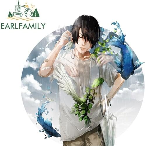 EARLFAMILY 13cm x 12.6cm For Anime Girl Creative Car Assessoires Stickers Scratch-Proof Decal Personality Car Door Protector