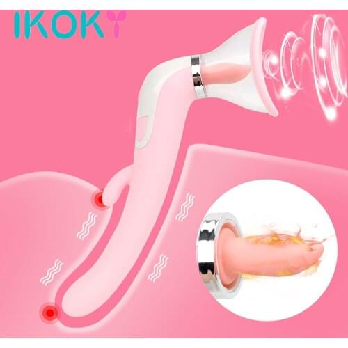 IKOKY Sucking Dildo Vibrator Licking Clit Nipple Massager Clitoris Stimulation Adult Products Erotic Sex Toys for Women