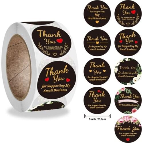 Exquisite 9 Designs Floral White Gold Foil Thank You Stickers for Scrapbooking Wedding Pretty Gift Goods Package Seal Labels