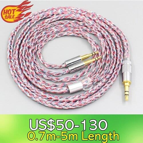 LN007587 16 Core Silver OCC OFC Mixed Braided Cable For Abyss Diana Acoustic Research AR-H1 Advanced Alpha GT-R Zenith PMx2