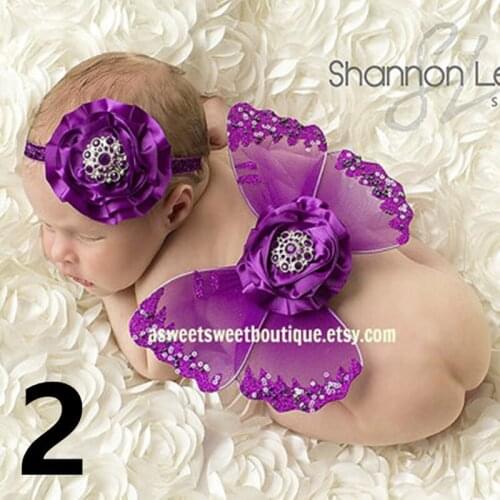 Newborn Baby Girl Angel Wings+Headband Sets Baby Photography Props Fashion Handmade Baby Photo props Accessories Shower Gift