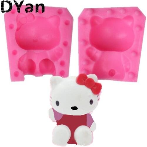 Cute Cat Silicone Cake Mold Fondant Cake Decorating Tools Gumpaste Chocolate Candy Mould A1365