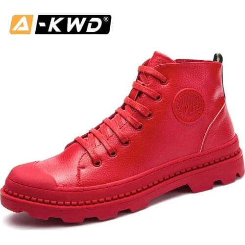 Fashion Red Trainers Elevator Shoes for Men Mocasines De Hombre Thick Bottom Mens Shoes Casual Leather High Tops Man Boots Shoes