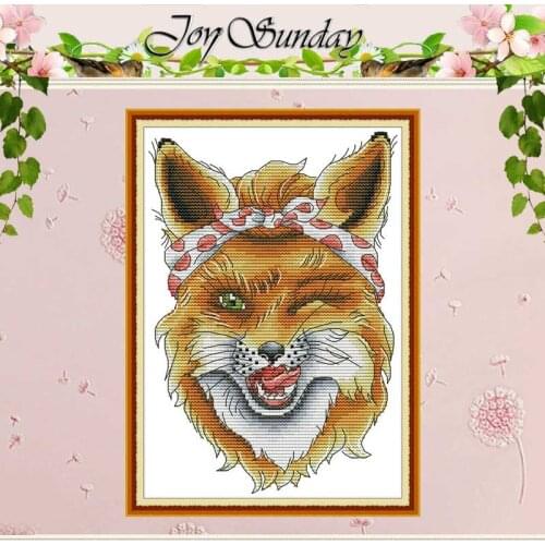Sly Fox Animals Painting Counted 11CT 14CT Cross Stitch Sets DIY Chinese Cross-stitch Kits Embroidery Needlework home decor