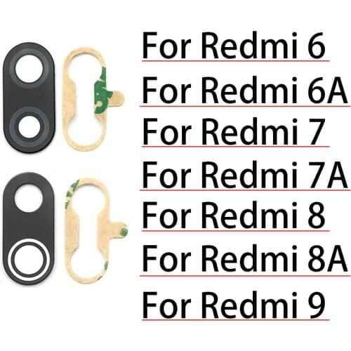 New For Xiaomi Redmi 6 6A 7 7A 8 8A 9 9A 9C Rear Back Camera Glass Lens Cover Replacement with Adhesive Sticker