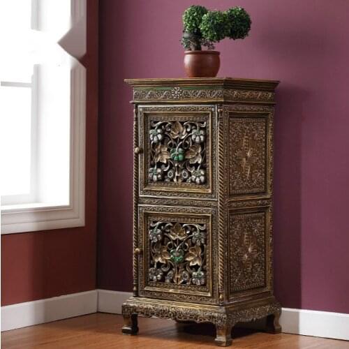 Solid Wood Entrance Cabinet Hall Cabinet New Chinese Style Corner Cabinet Locker Thai Living Room Furniture
