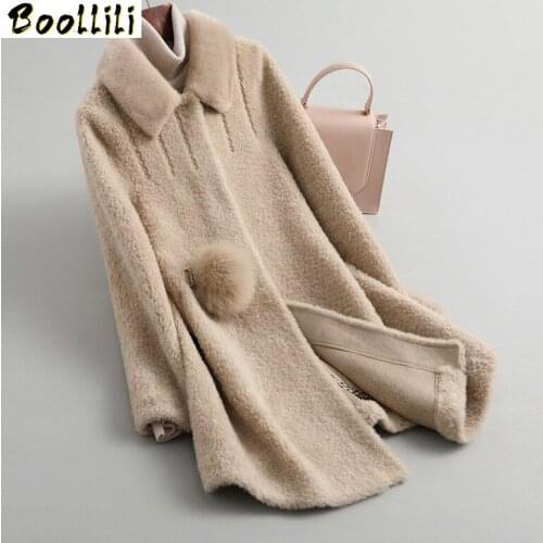 Boollili Real Fur Coat Winter Jacket Women Clothes 2020 Sheep Shearling 100% Wool Coat Female Korean Jackets Manteau Femme