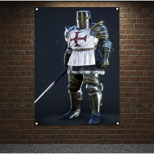 Knights Templar Posters Wall Art Knights Templar Armor Retro PostersCanvas Painting Home Decor Ornaments Mural Wall Sticker M6
